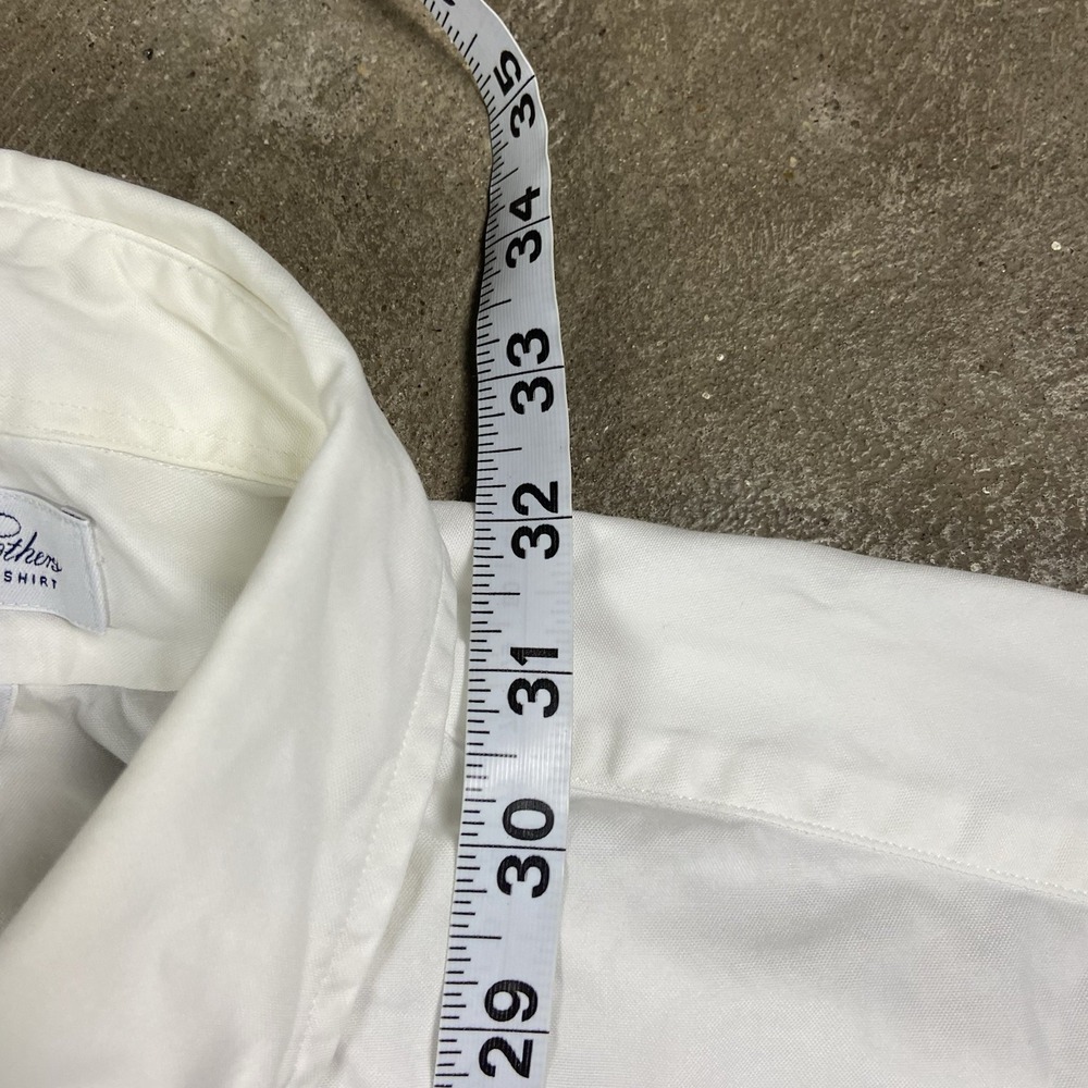 Vintage 90s Brooks Brothers Dress Shirt Size 17-35 White Long Sleeve Original - Picture 4 of 6